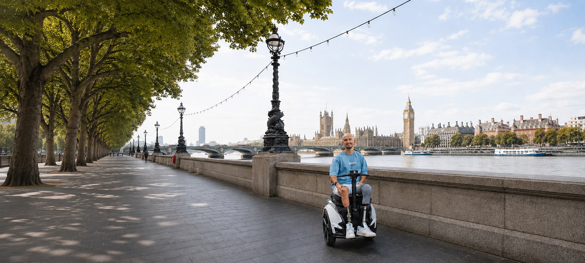 Genny® lungo il Tamigi a Londra — libertà di movimento